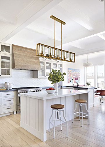 Modern Brushed Gold Chandelier for Kitchen Island
